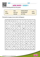 Word Search with letter k